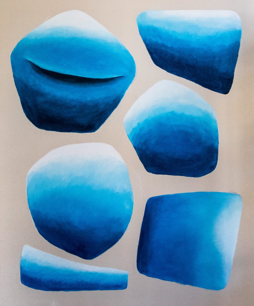 Isidora Krstic_Water Stones, 2017, 120 X 100 Cm, Acrylic On Partly Primed Canvas. Private Collection, Budapest